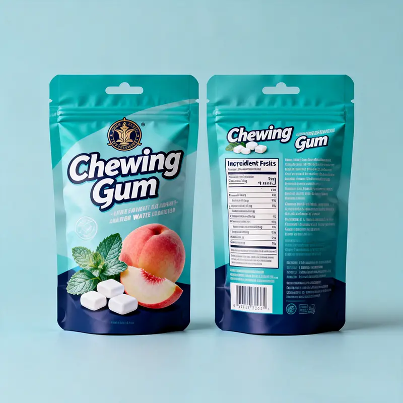 Custom Digital Printing Soft-Touch Matte Finish Mylar Bags Stand Up Ziplock Pouches Surface Handling Chewing Gum Smell Proof Bag factory
